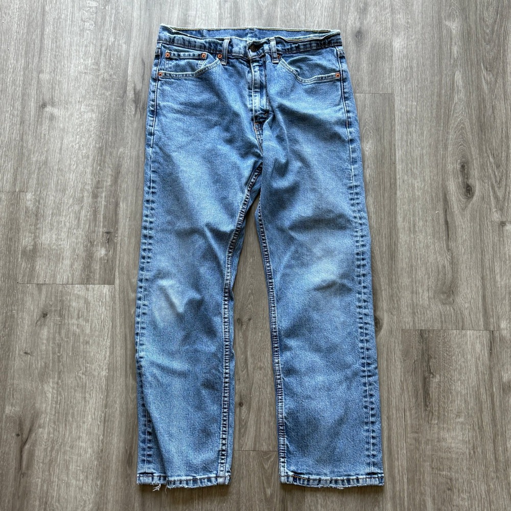 Levis 505 Regular Fit Straight Leg Mens Jeans Medium Wash Blue W34 L29